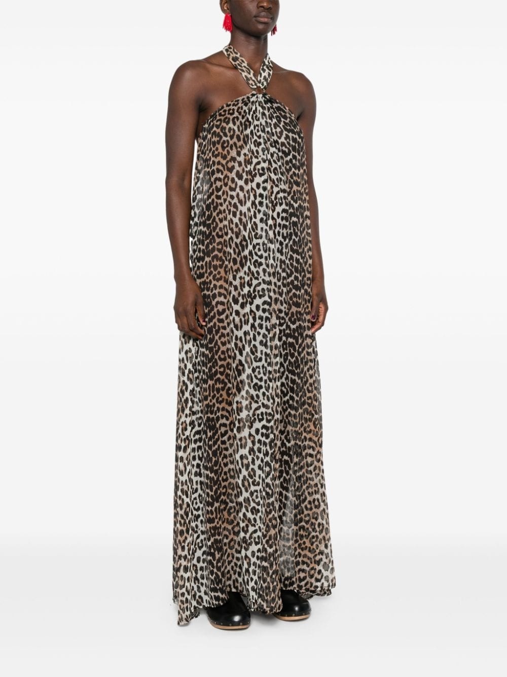 leopard-print maxi dress - 3