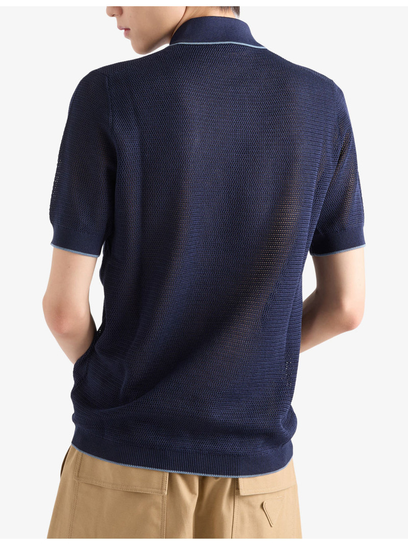 Logo-Intarsia Silk-Cotton Polo Shirt 4
