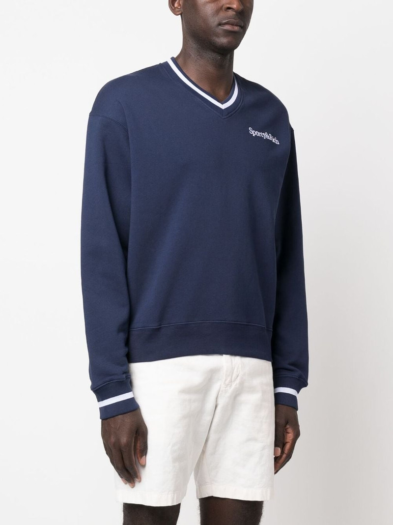 embroidered-logo v-neck jumper 3