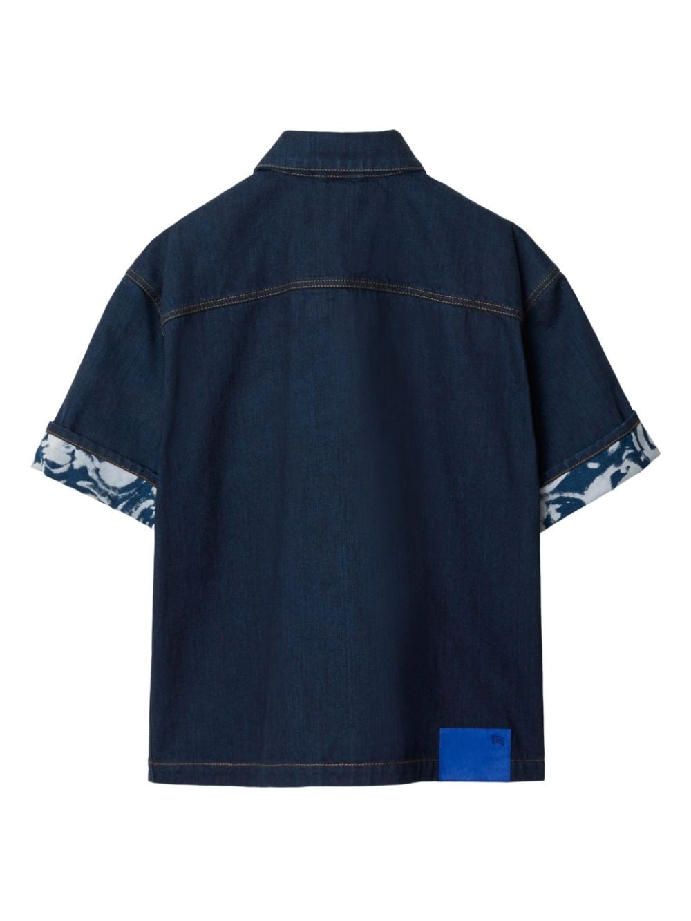 Heavyweight logo-patch denim shirt - 6