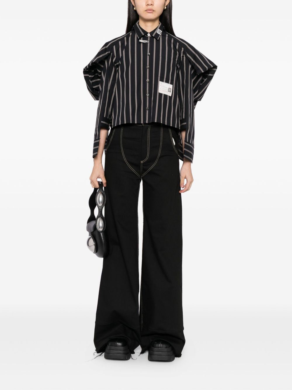 asymmetric striped shirt - 2