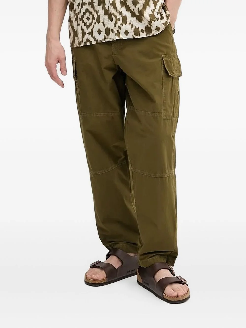 cargo-pocket cotton trousers - 1