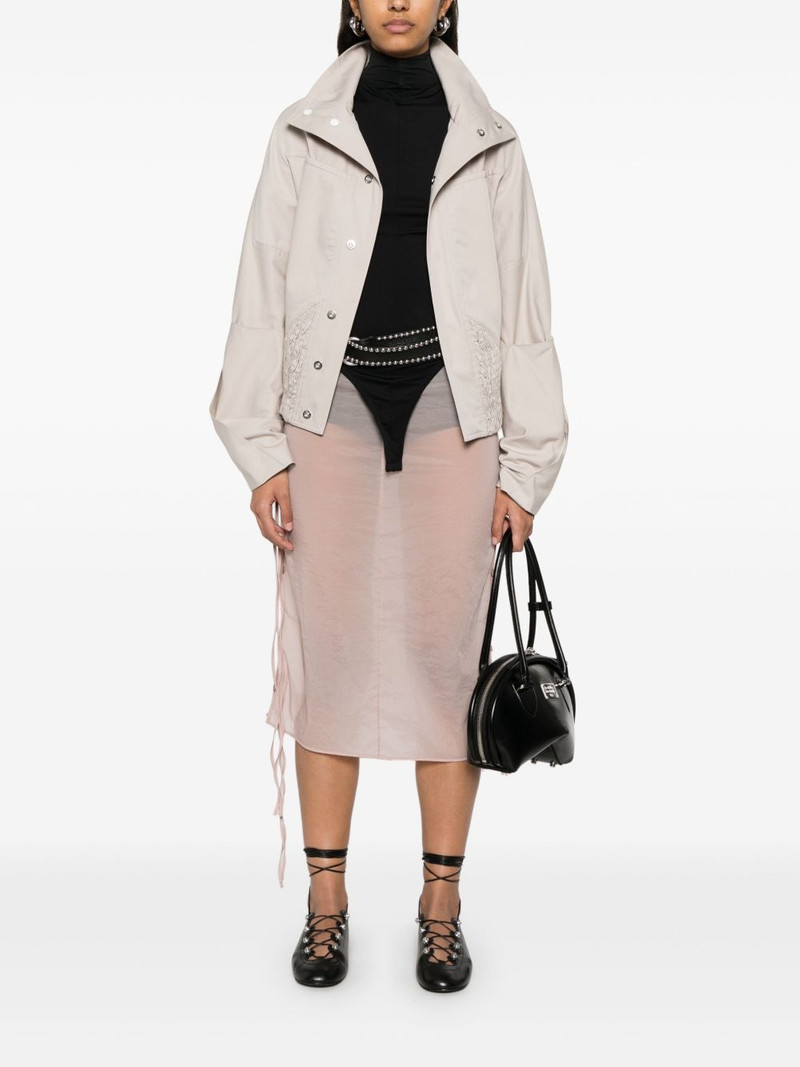 LOW CLASSIC see-through button-loop midi skirt outlook