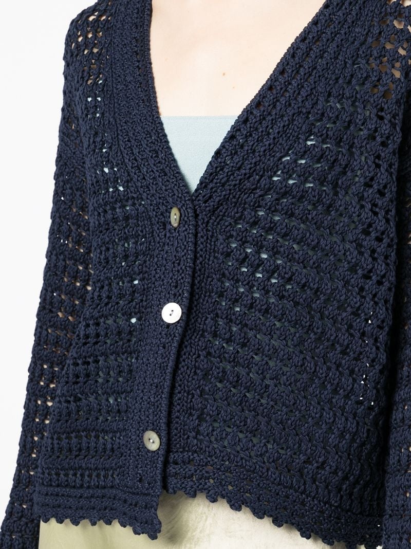 crochet V-neck cardigan - 5