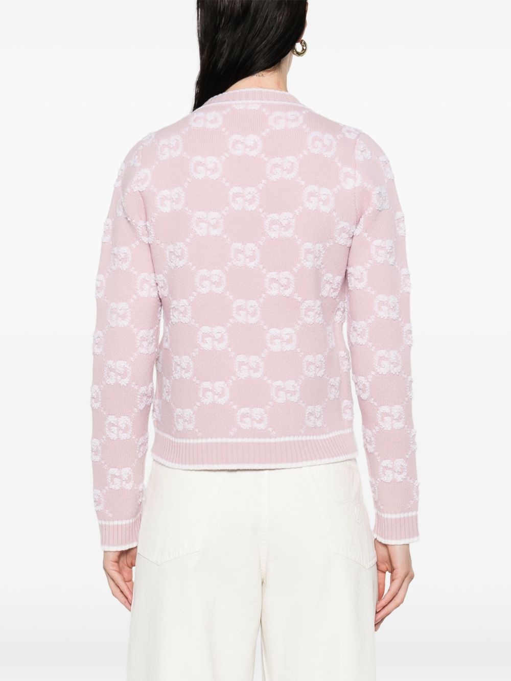 logo-jacquard cardigan - 4