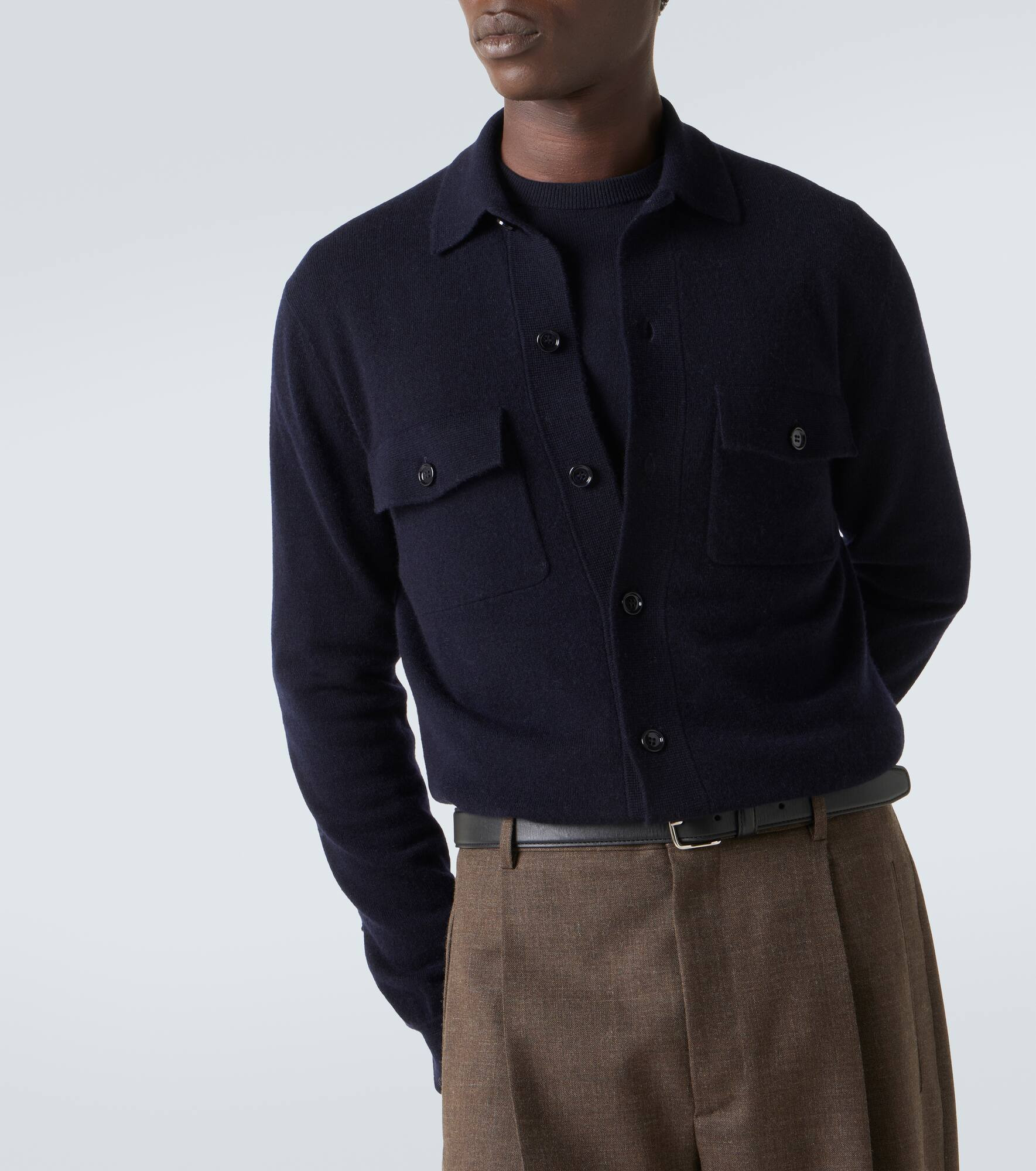 Wool and cashmere overshirt - 5