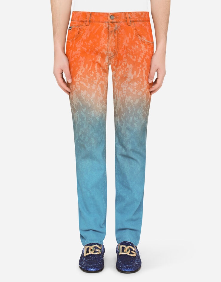 Tie-dye slim-fit stretch jeans - 1