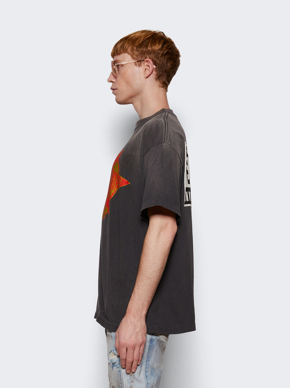X Denim Tears Short Sleeve T-shirt Washed Black - 4