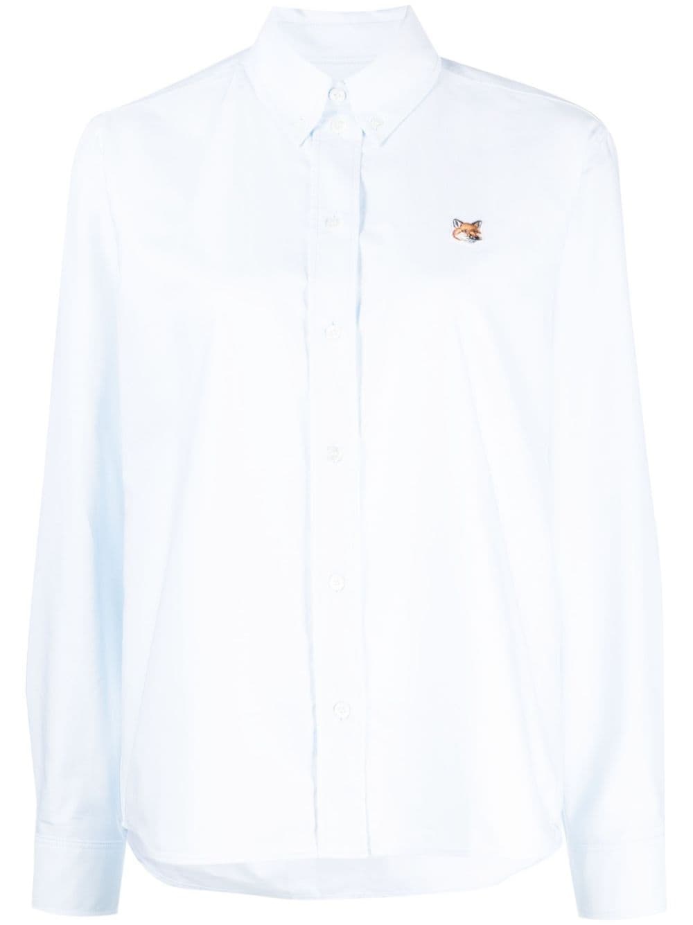 fox-patch cotton shirt - 1