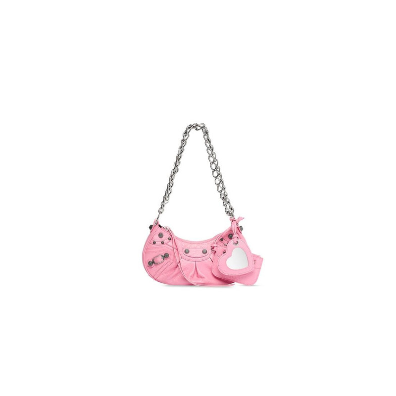 Women's Le Cagole Xs Shoulder Bag With Chain in Pink - 1