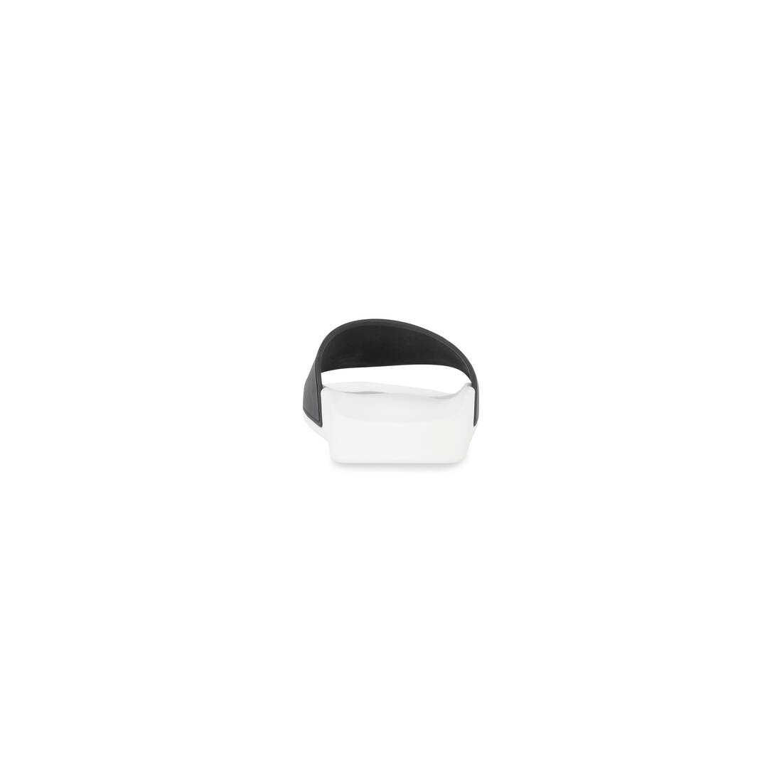 Women's Pool Slide Sandal in White/black - 4