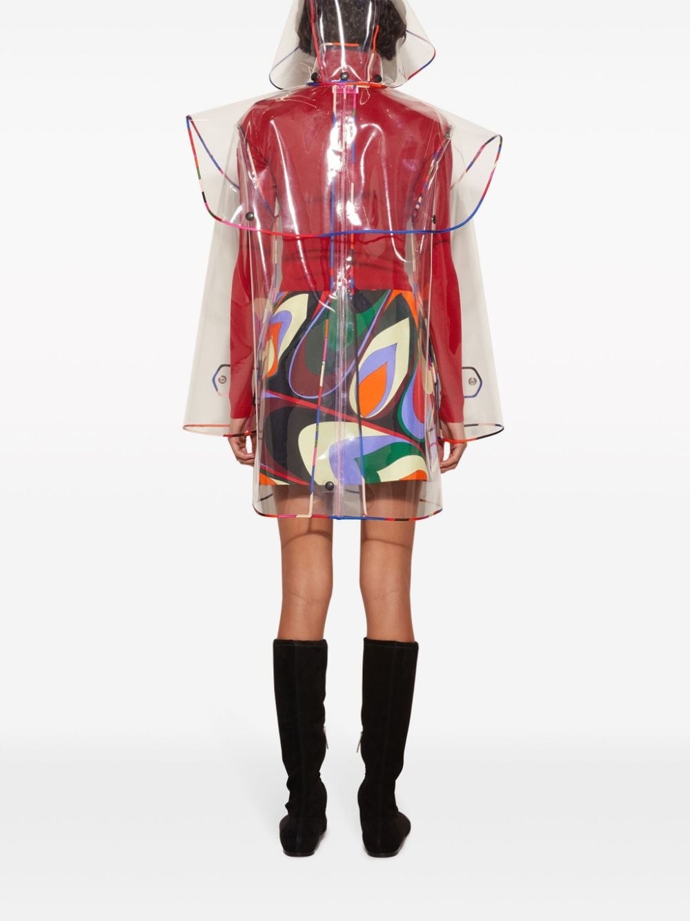 hooded transparent rain coat - 4