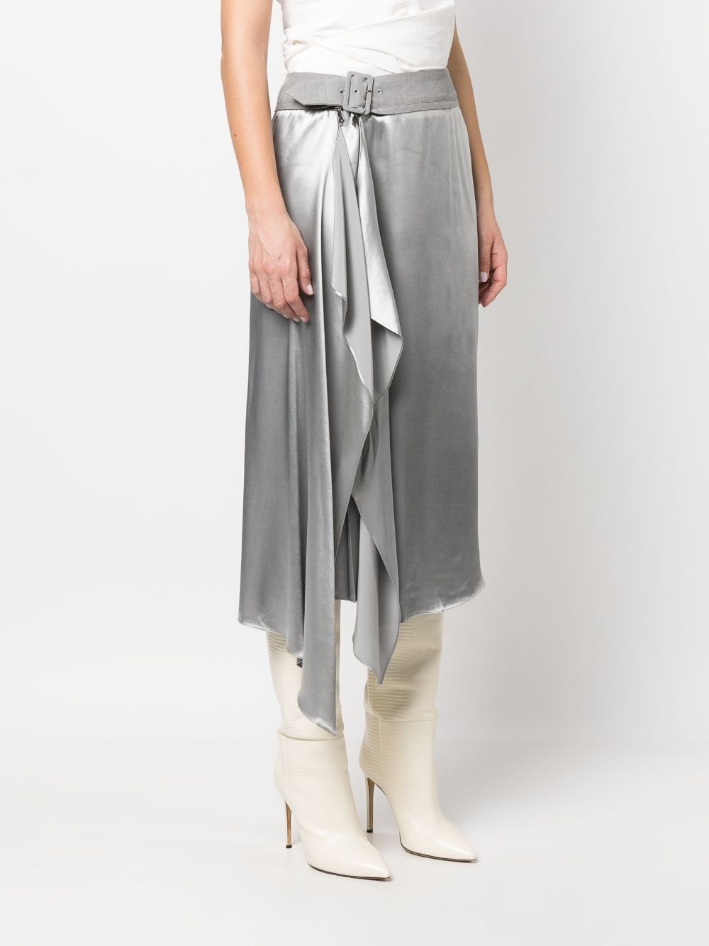 satin-finish midi skirt - 3