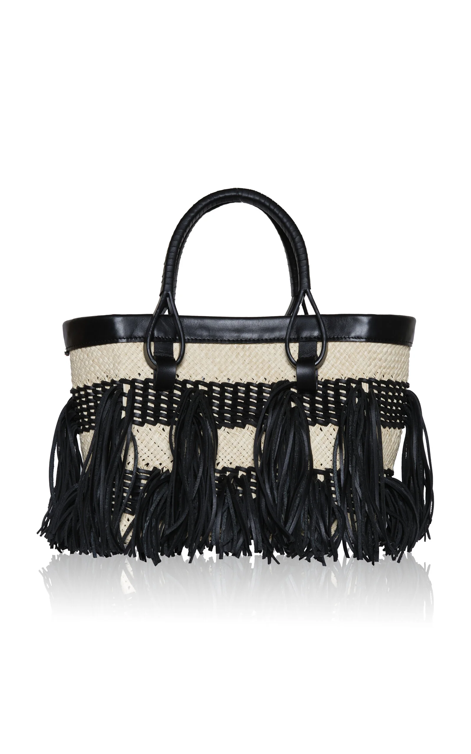 Alcázar Natural Palm Mini Tote Bag black - 1