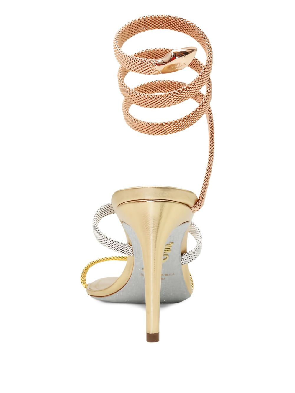 80mm Trigold Cleo snake-wrap sandals - 3
