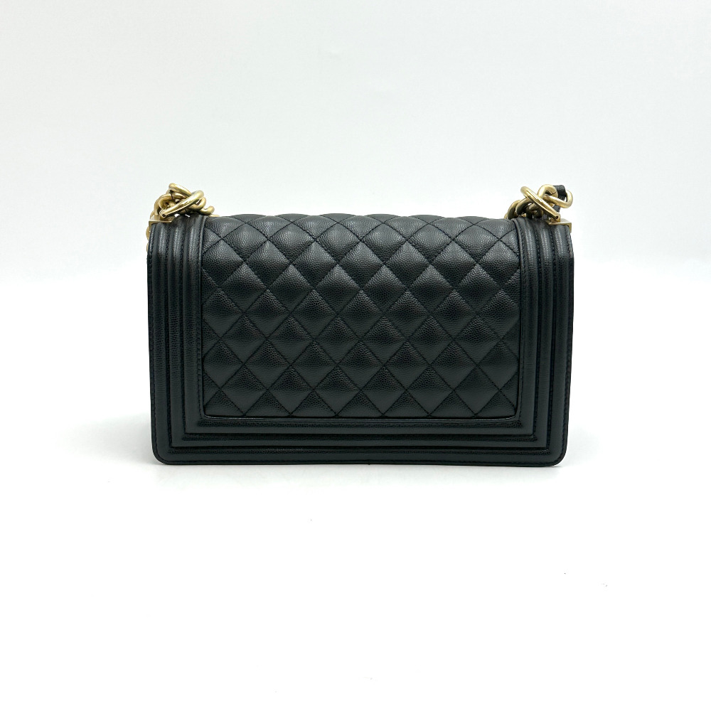 Chanel Black Caviar Boy Bag Medium (Built-in Chip) - 4