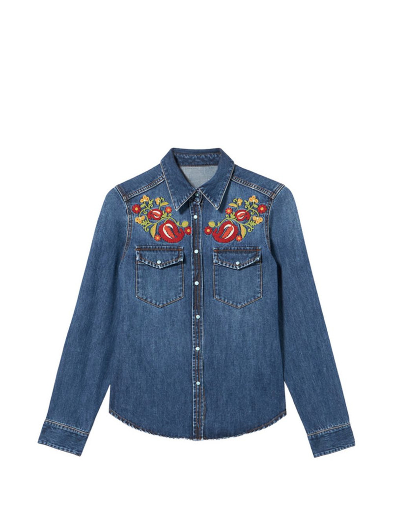 Brigitter floral-embroidered shirt 1