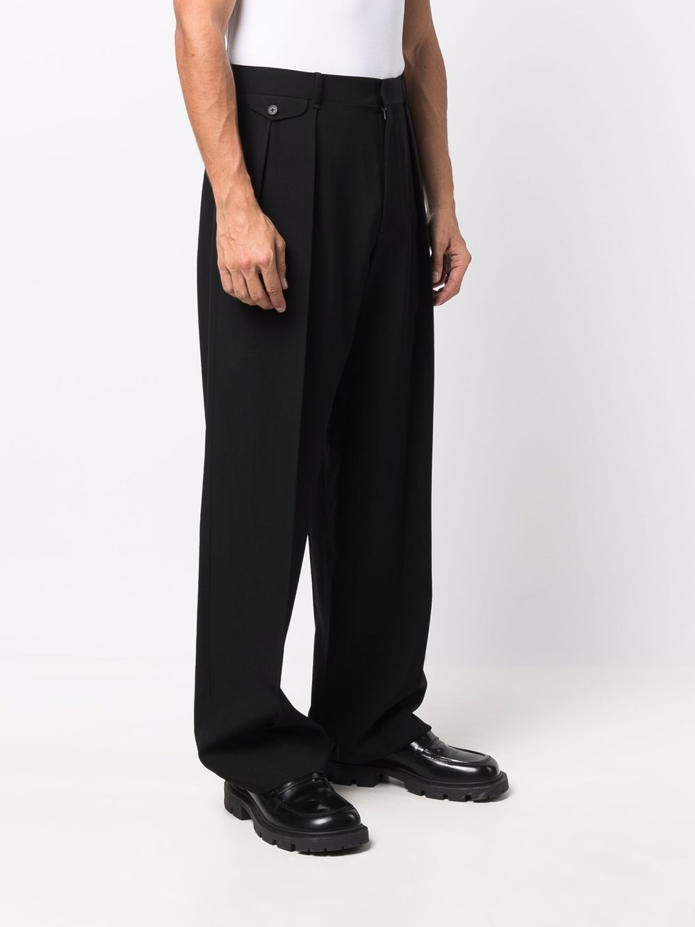 pleated straight-leg tailored trousers - 3