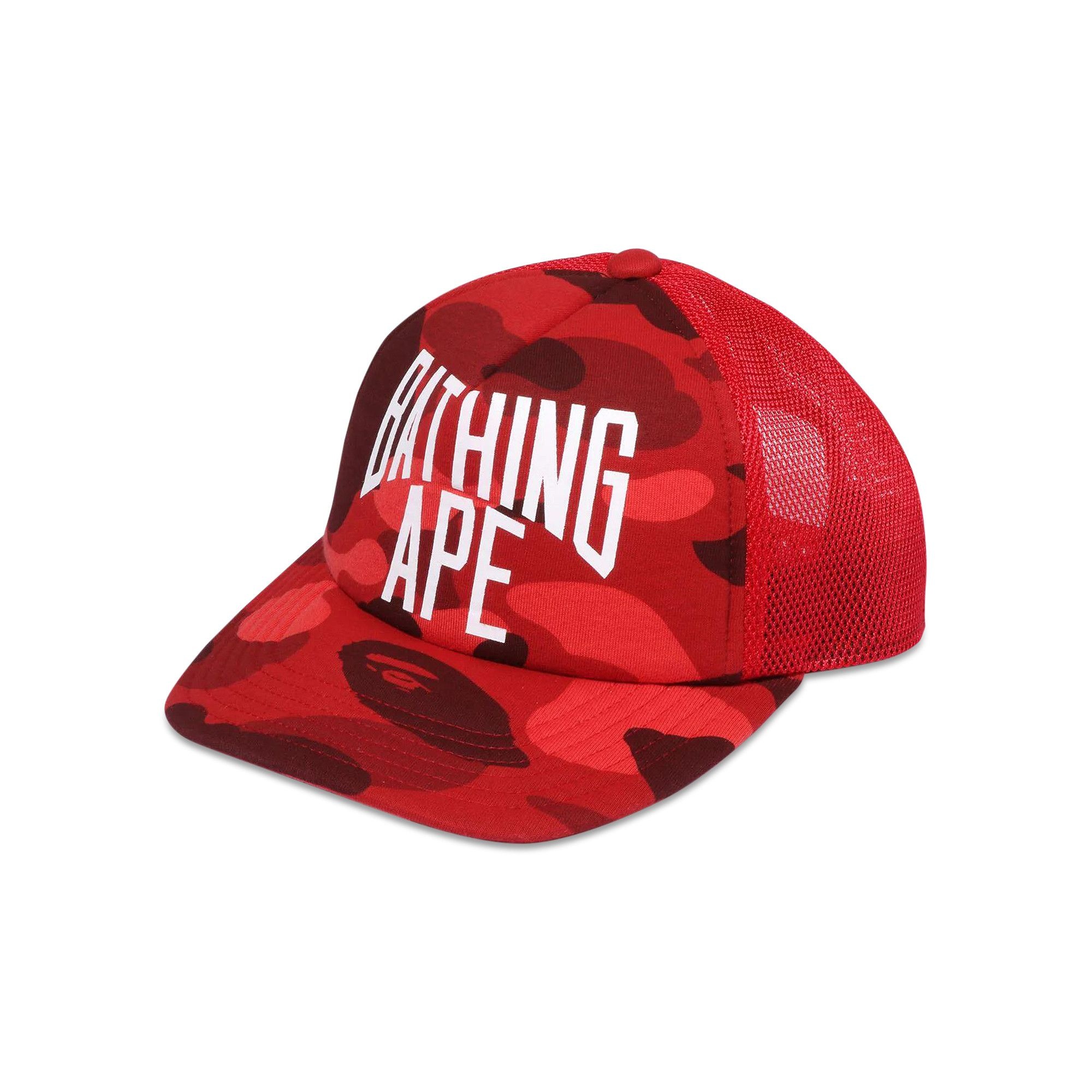 BAPE Color Camo Nyc Logo Mesh Cap 'Red' - 3