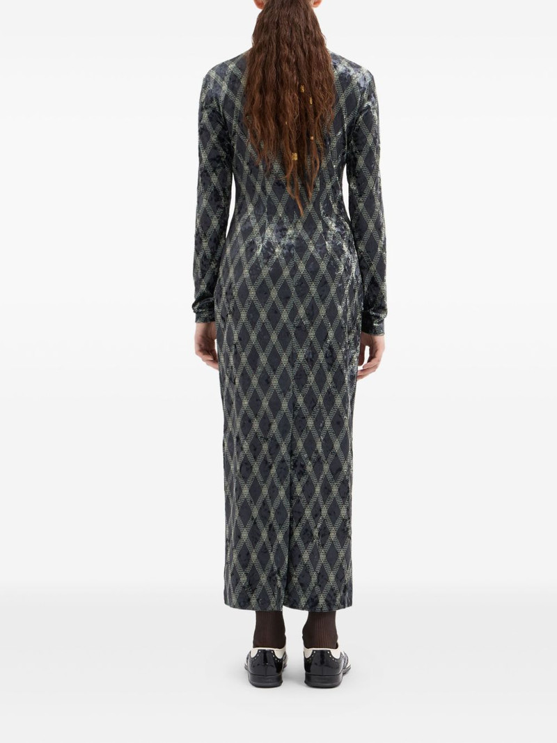 diamond-pattern maxi dress 3