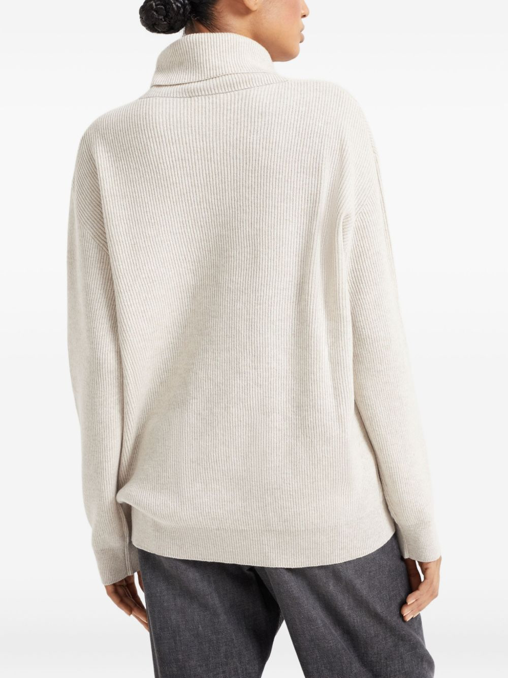 ribbed cashmere roll-neck jumper - 5