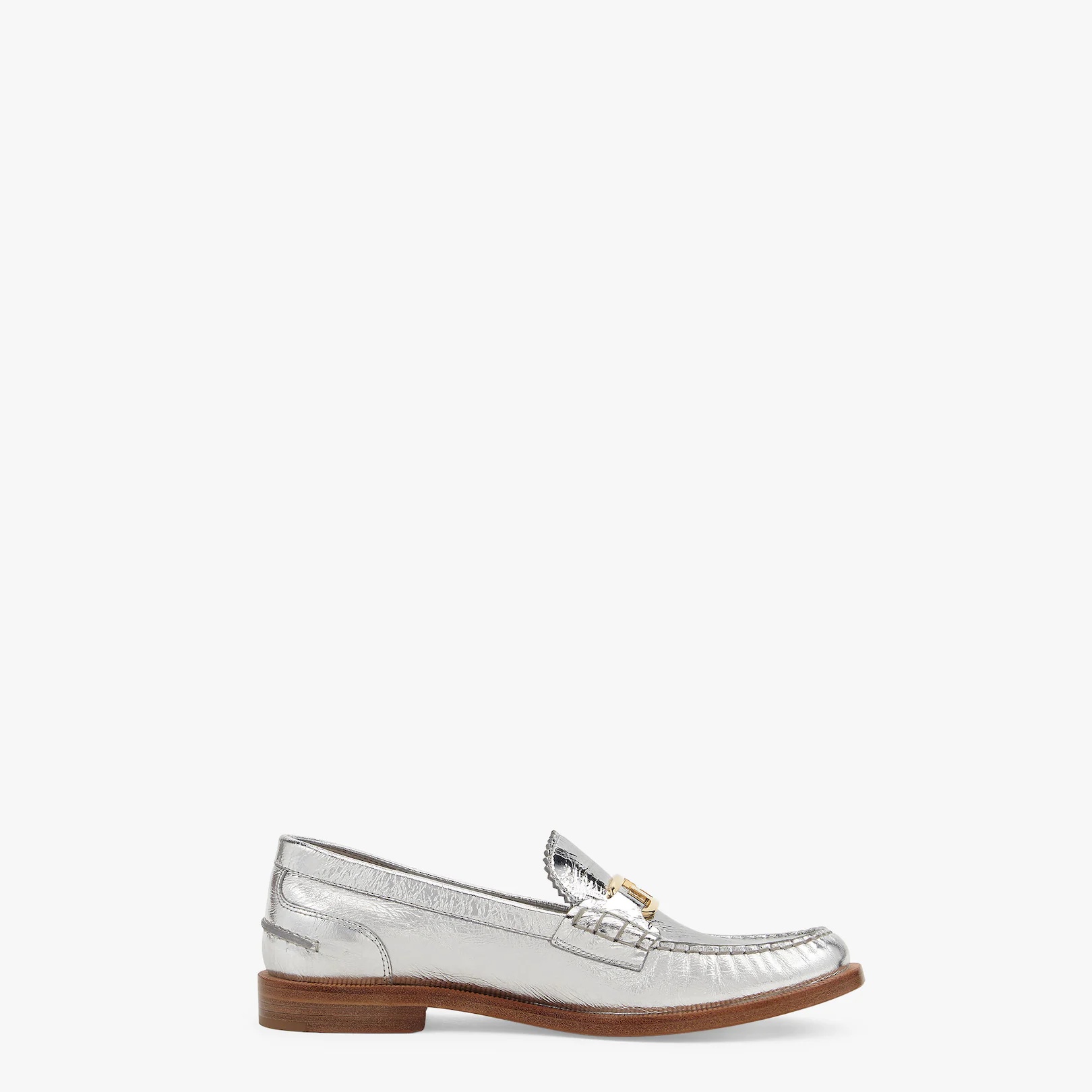 Silver nappa leather loafers - 1