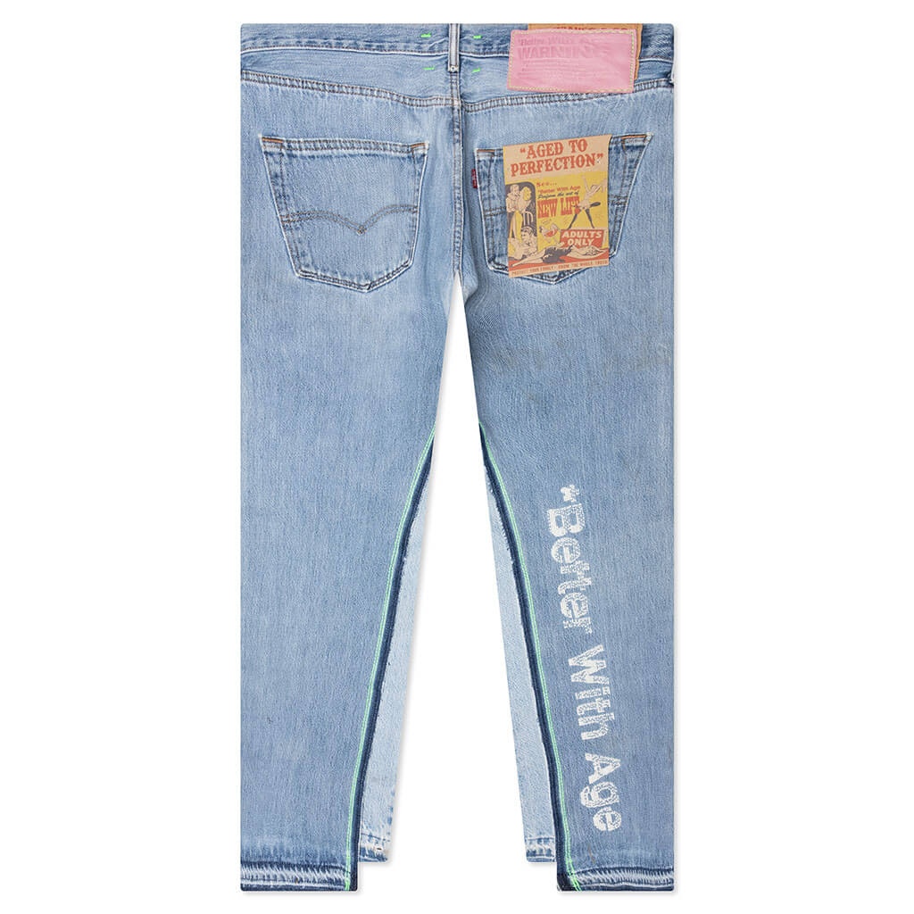 SHAM HAND-BEADED DOUBLE-WIDE DENIM - INDIGO - 2