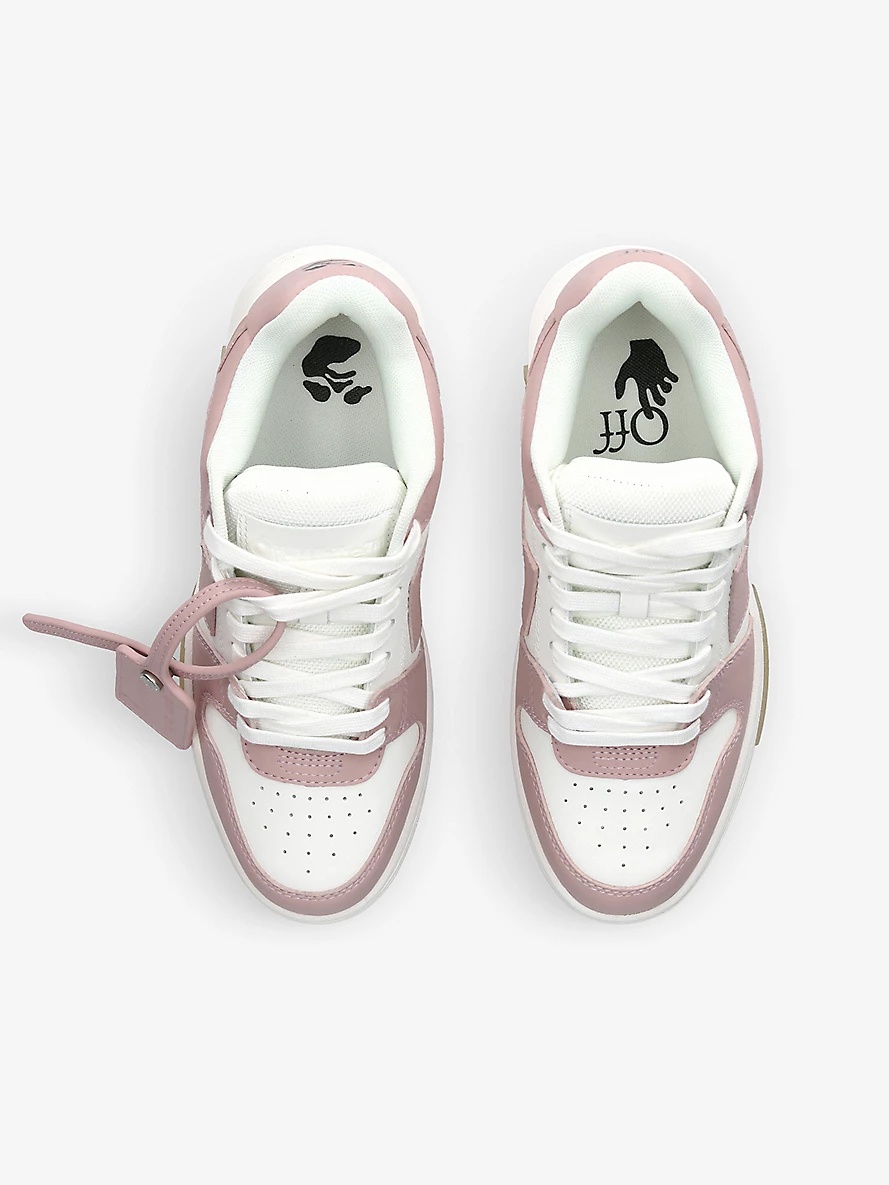 Out Of Office logo-embroidered leather mid-top trainers - 2