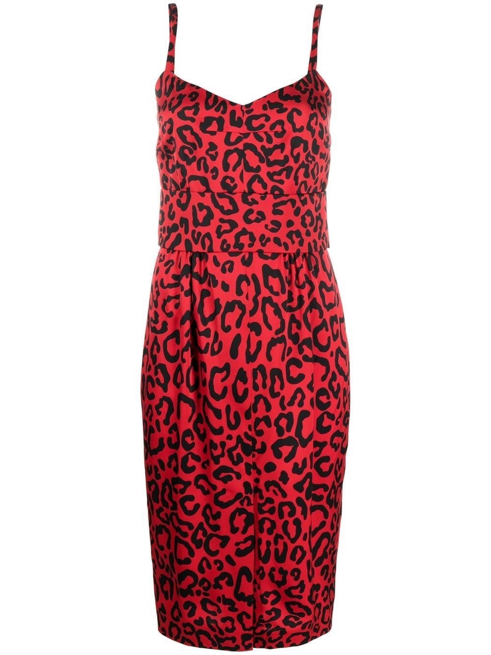 leopard-print midi dress - 1