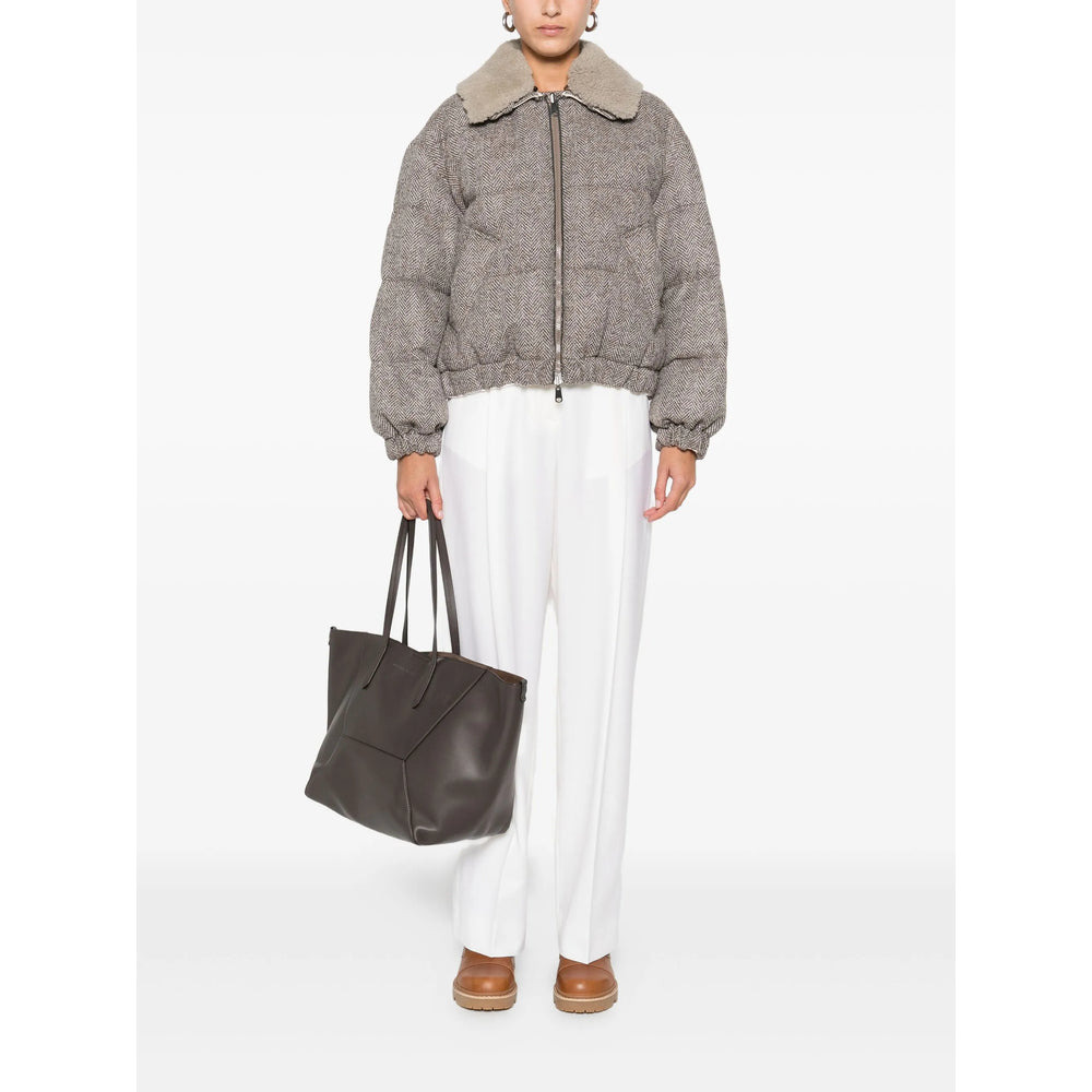 Brunello Cucinelli Grey Jackets - Puffer Jackets Women - 2