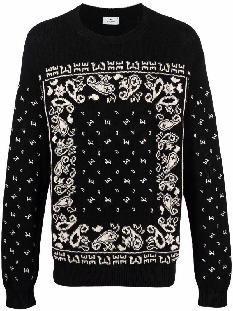 bandana-embroidered cotton jumper - 1