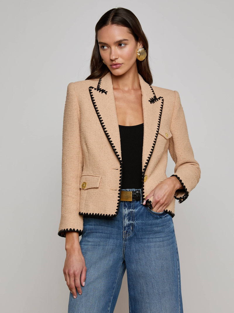 L'AGENCE Wylla Tweed Blazer outlook