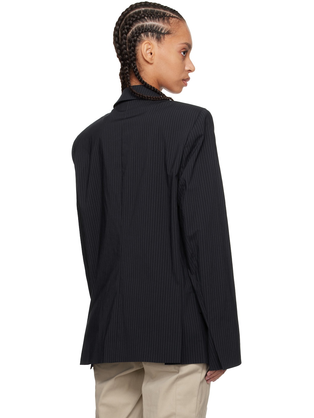 Navy Oversize Split Blazer - 3