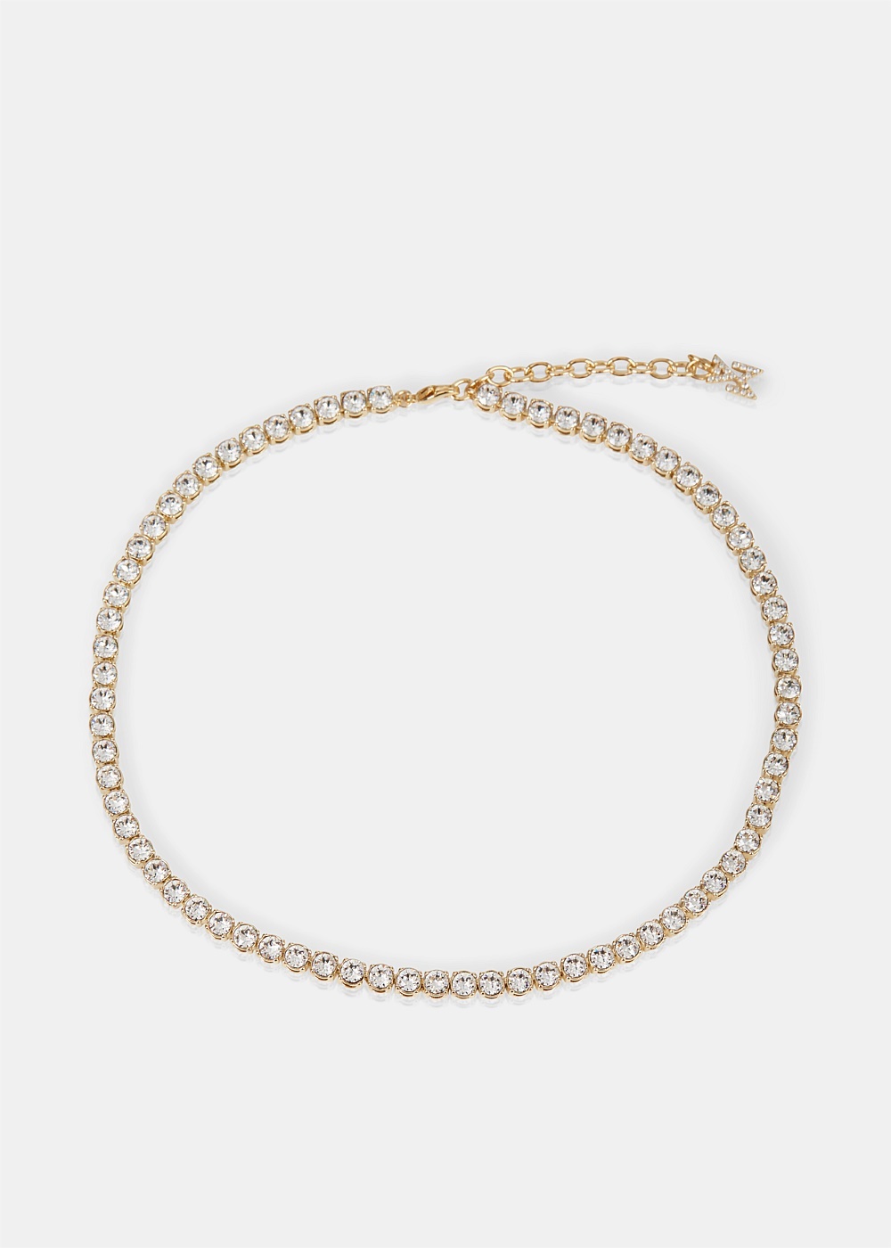 White Gold Base Tennis Necklace - 1