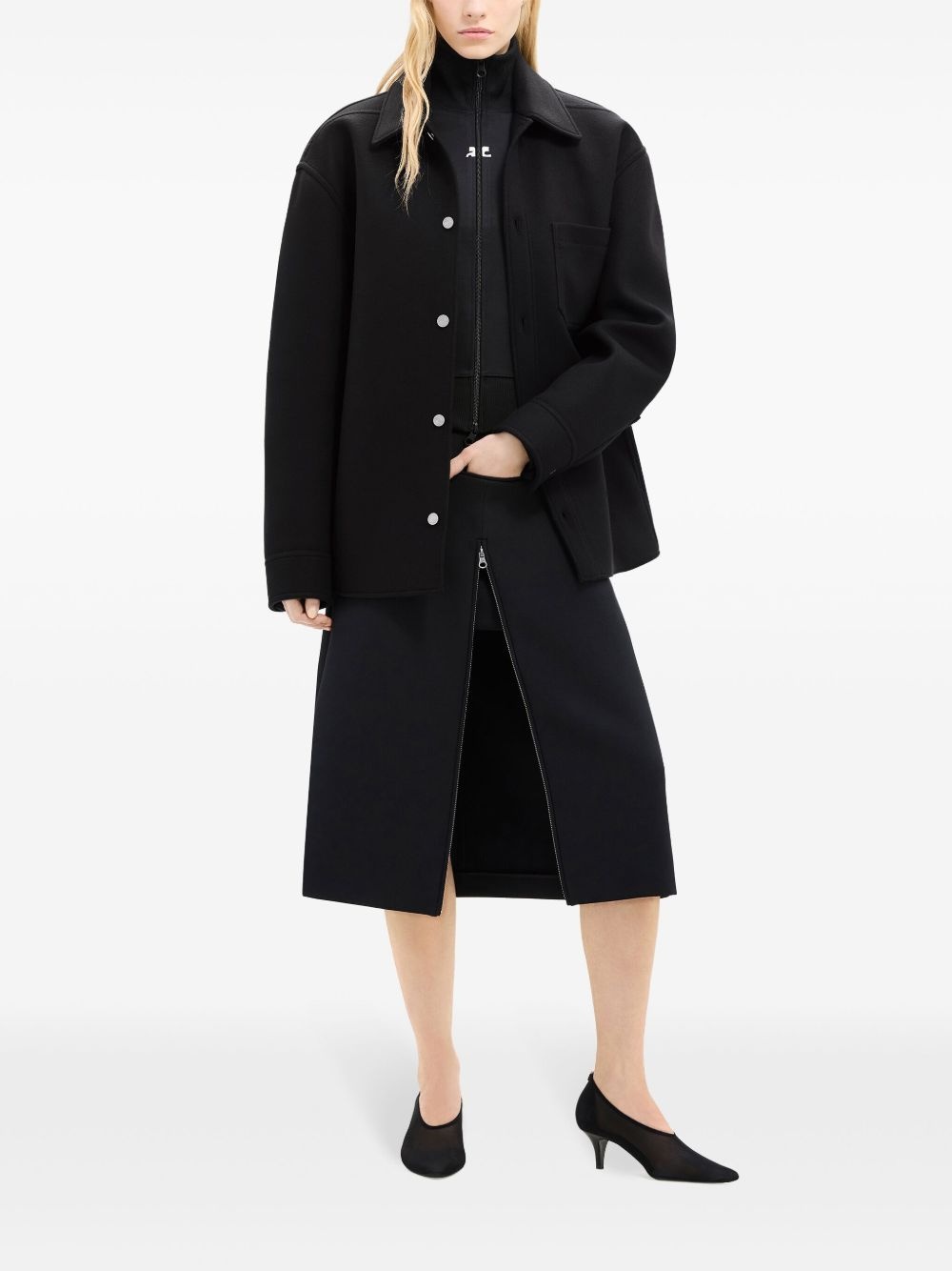 wool blend overshirt - 3