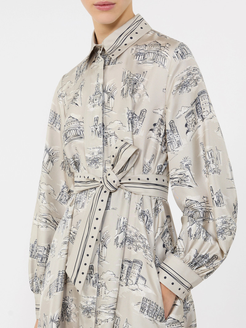 CARBONE Printed silk shirt dress - SAND 5