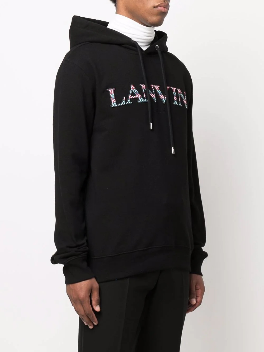 embroidered-logo drawstring hoodie - 3