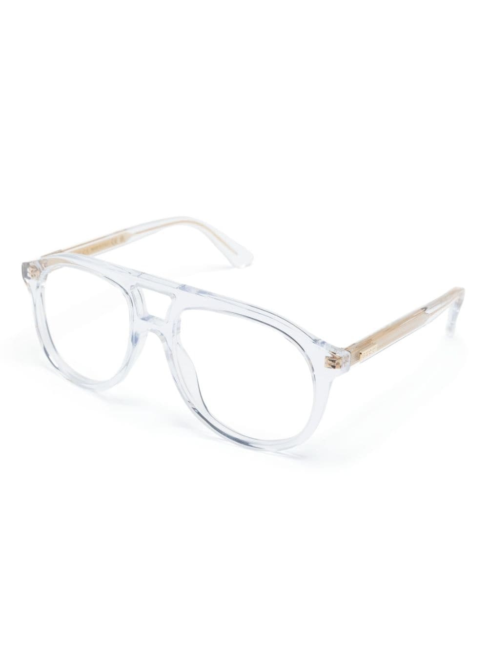 logo-plaque pilot-frame glasses - 2