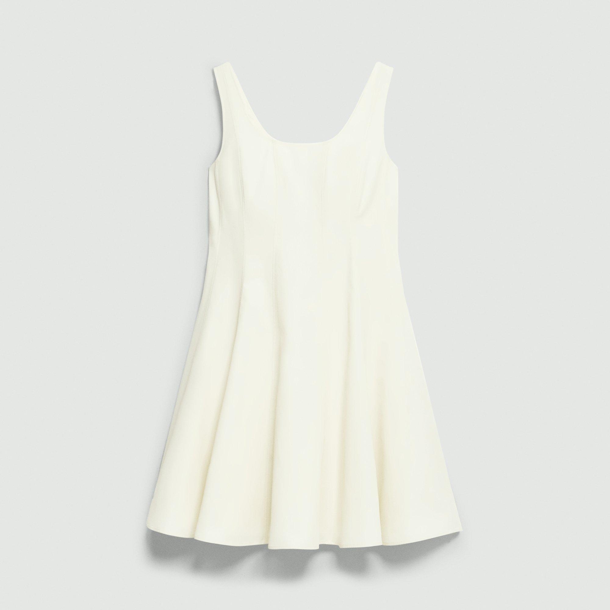 Sleeveless Fit-and-Flare Dress in Sleek Poplin - 1