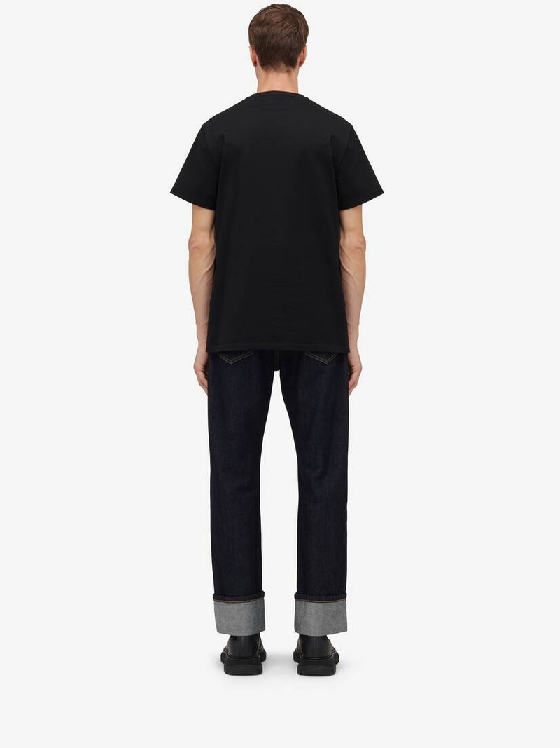 Men's Reflected Logo T-shirt in Black/ Gold 4