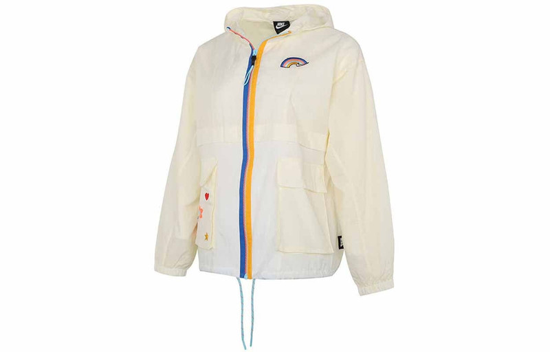 (WMNS) Nike Nsw Icon Clash Jacket SS22 Athleisure Casual Sports Hooded Jacket Autumn Light Yellow DJ - 1