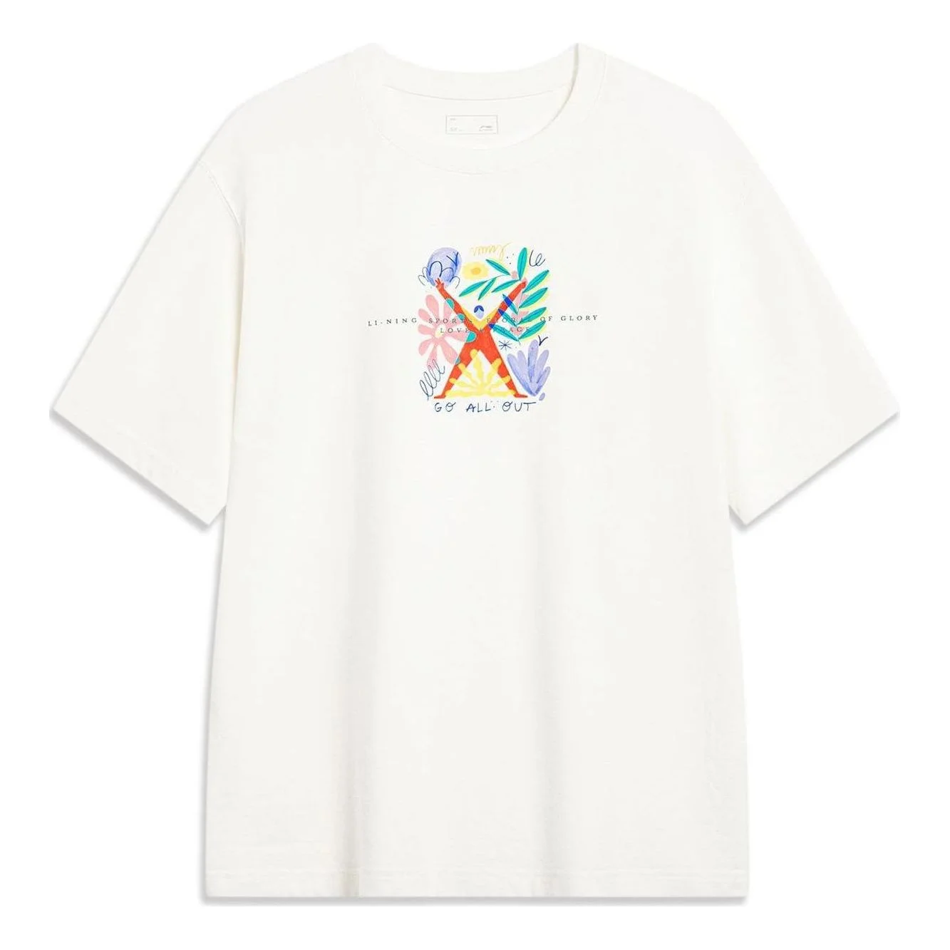 Li-Ning Sportswear Classic Graphic Tee 'White Multi' AHST459-2 - 1