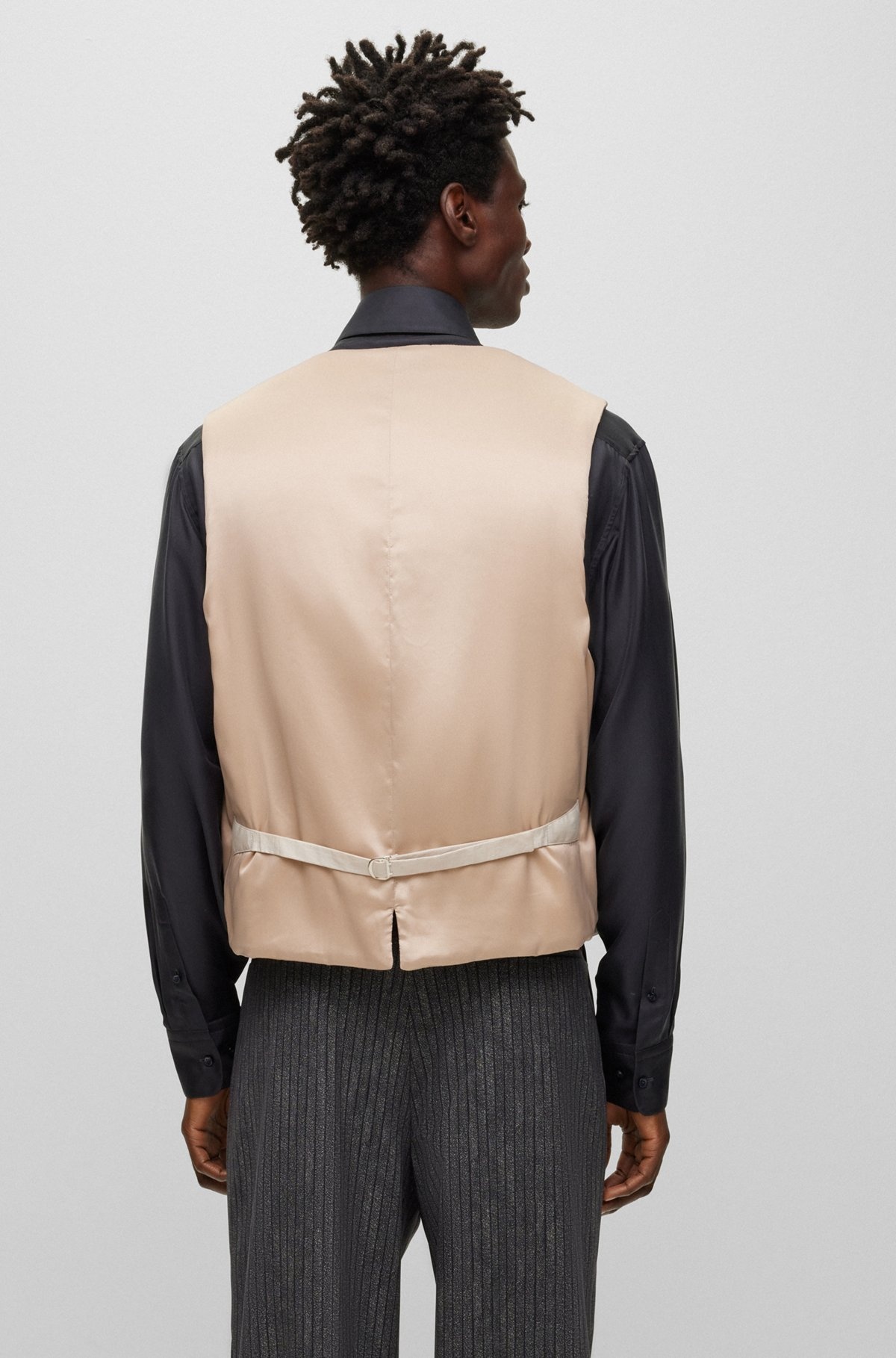 PADDED COTTON WAISTCOAT WITH CONCEALED CLOSURE - 4