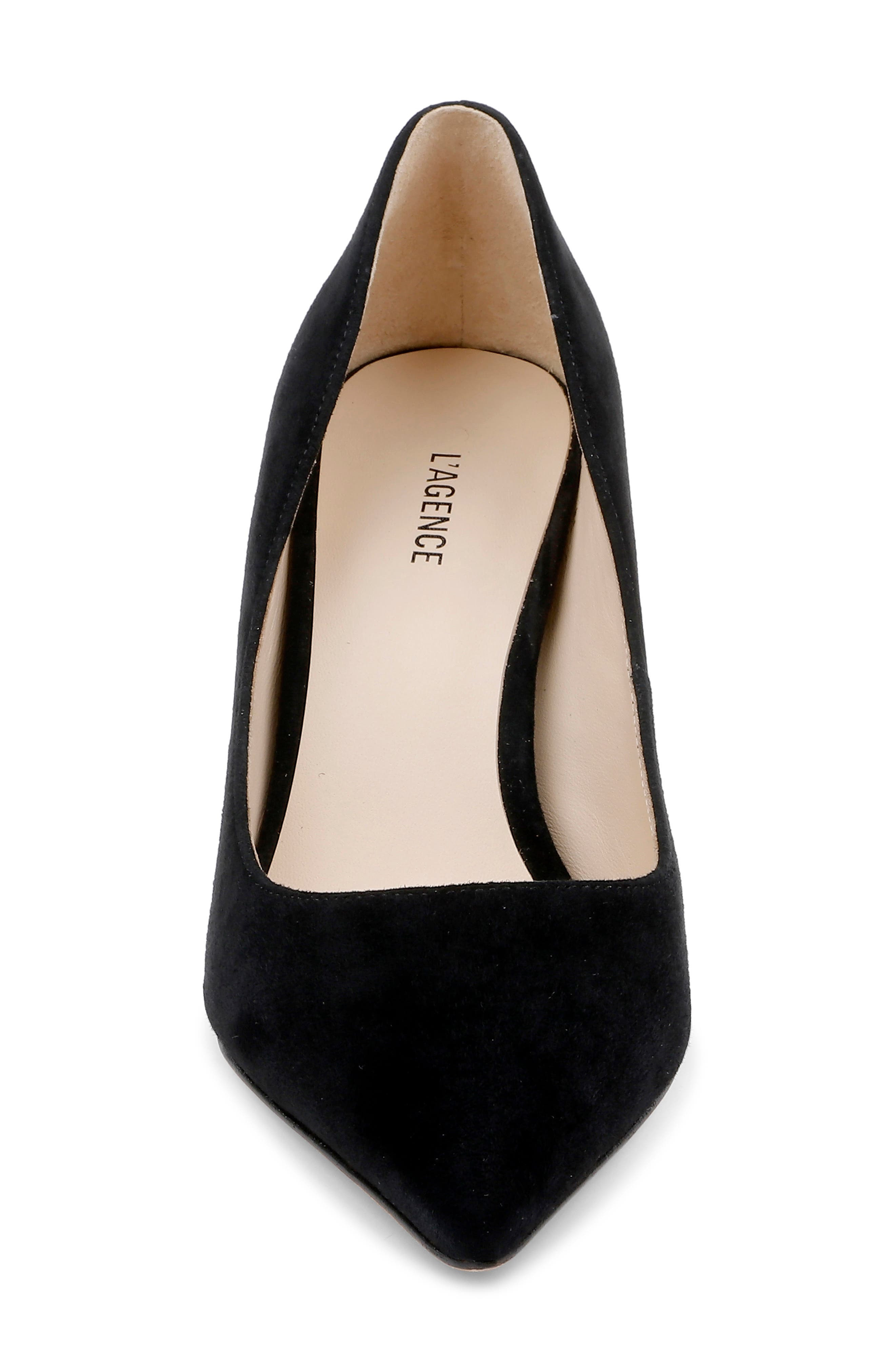 L'AGENCE Maelle Pointed Toe Pump in Black Suede at Nordstrom - 4