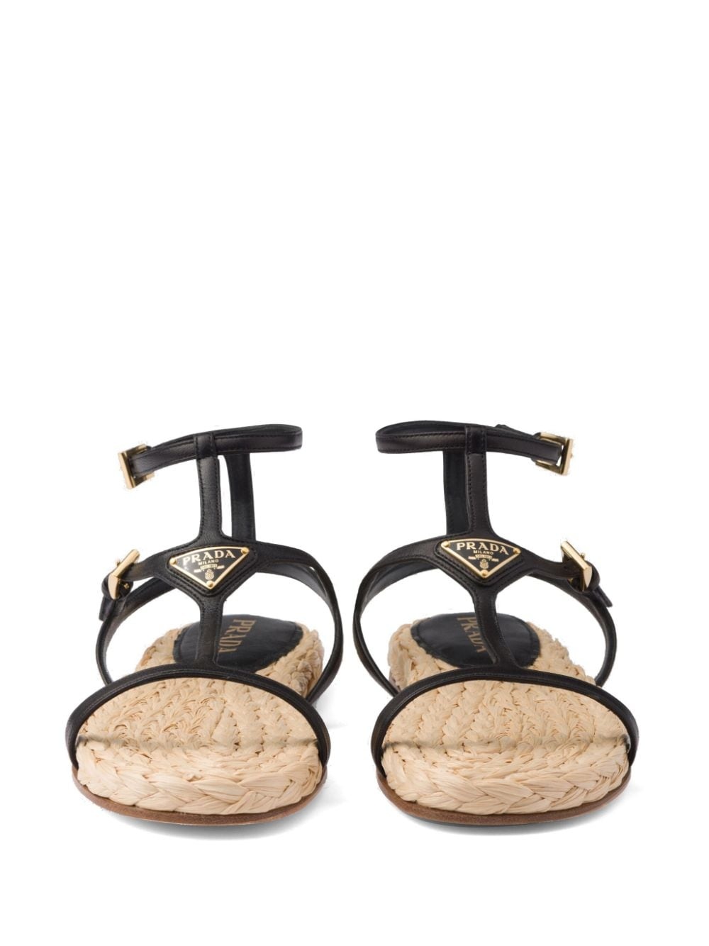 triangle-logo leather sandals - 5