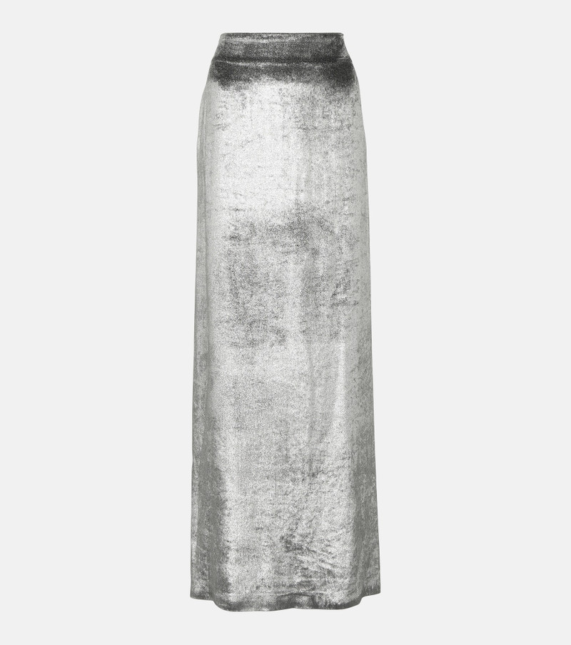 High-rise velvet maxi skirt - 1