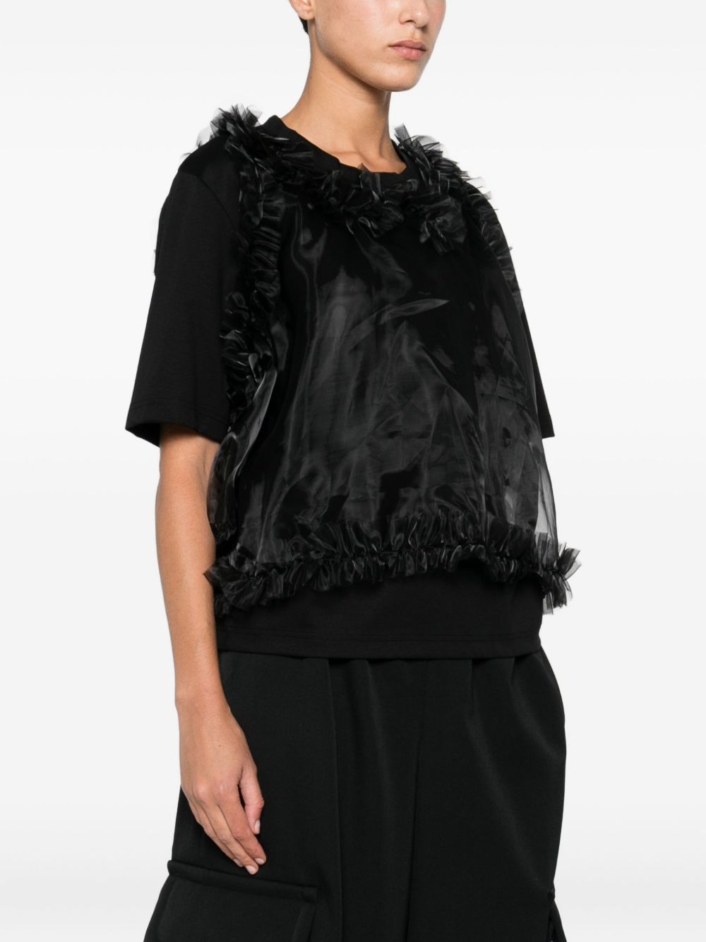 ruffled overlay top - 3