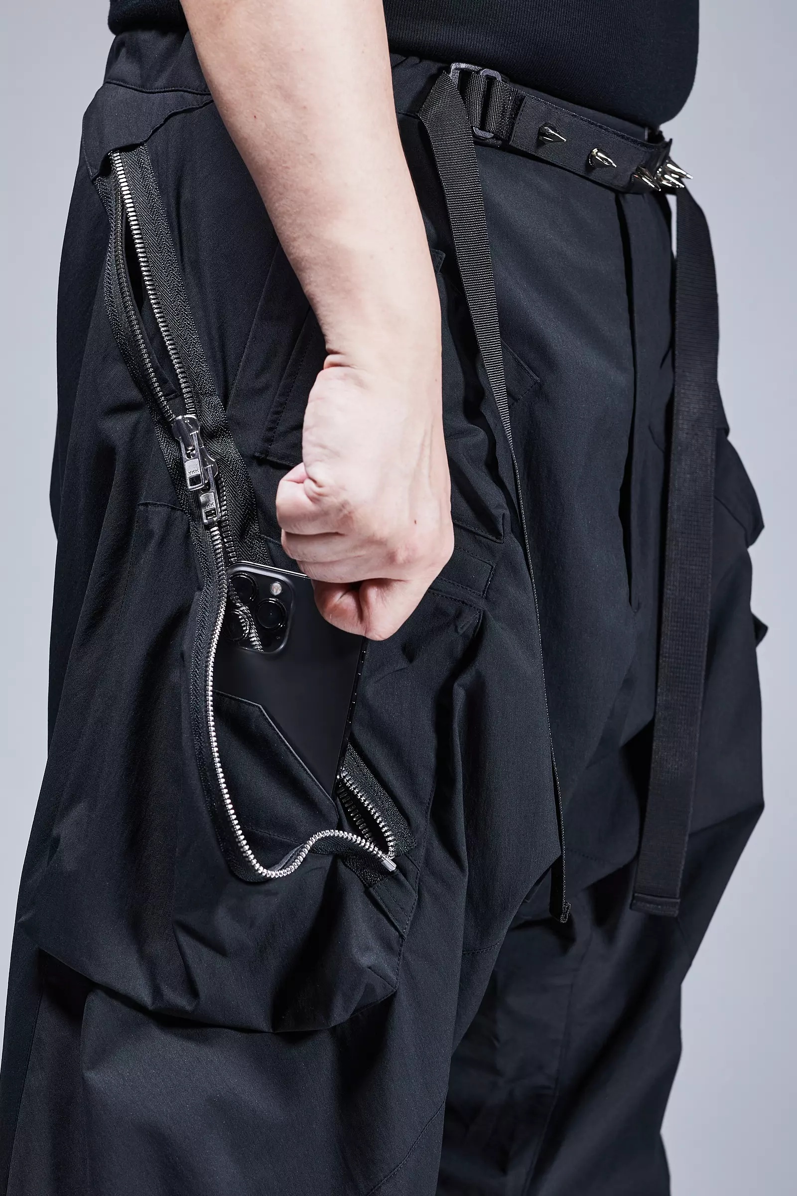 P30AL-E Encapsulated Nylon Ultrawide Drawcord Cargo Trouser Black - 29