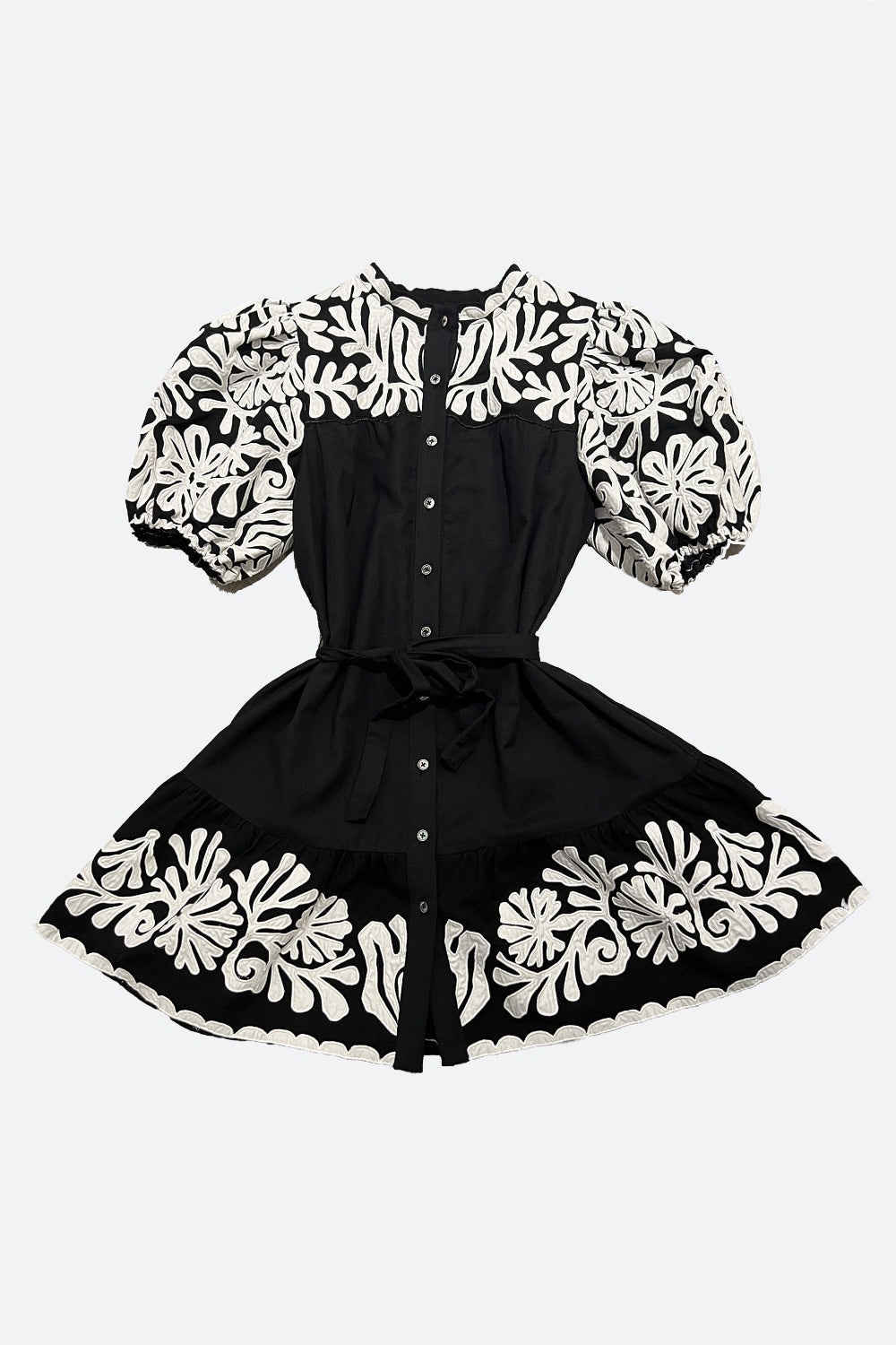 Agathe Applique Puff Mini Dress - 1