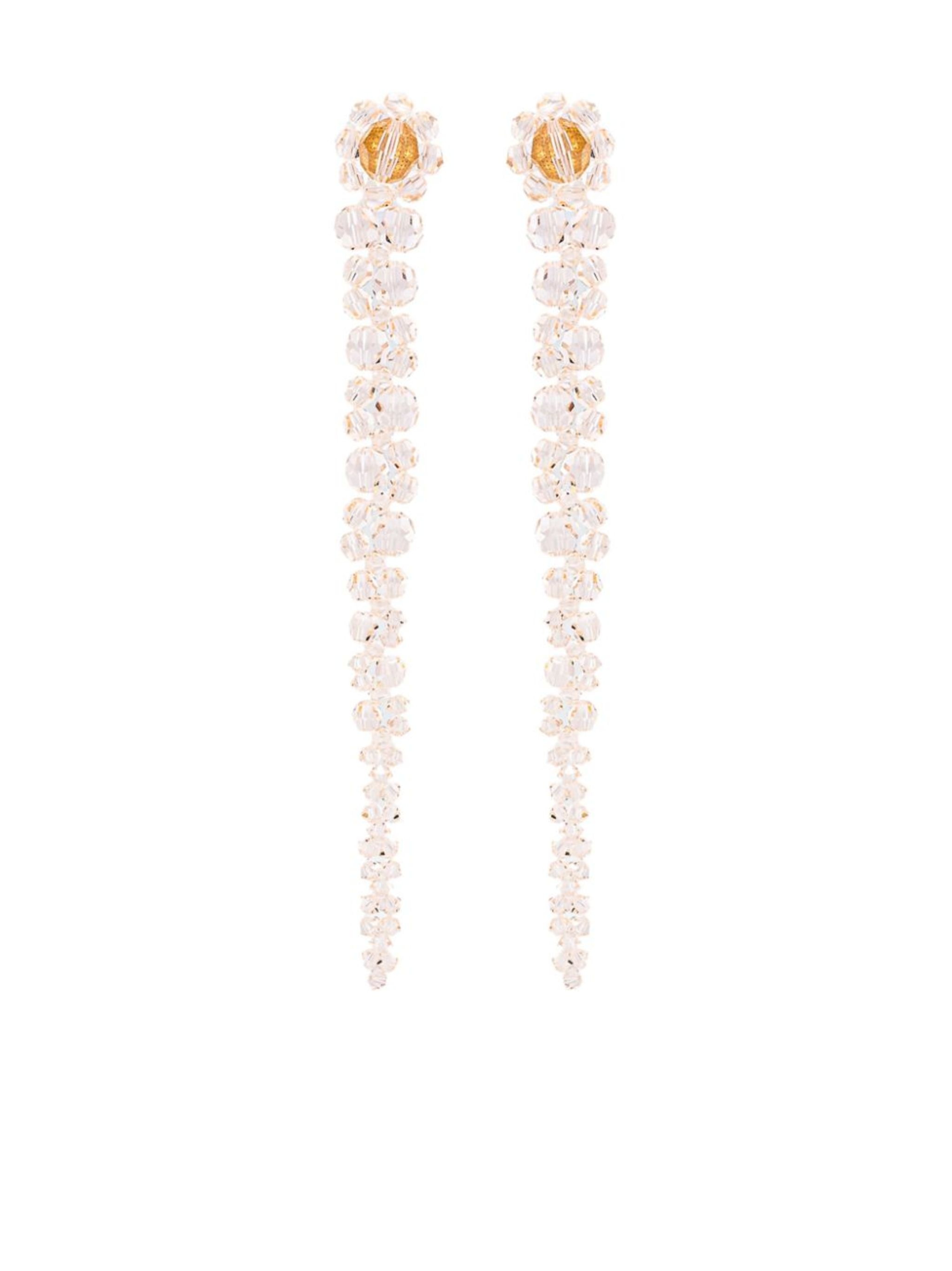 crystal-embellished dangle earrings - 1